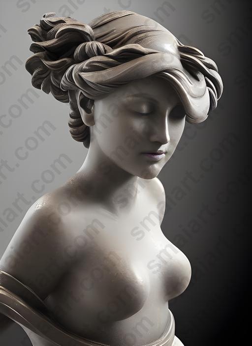 Smaiart - Statue Of A Woman With A Very Large Breast
